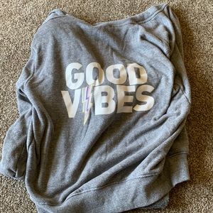 Hooded gray zip up sweatshirt